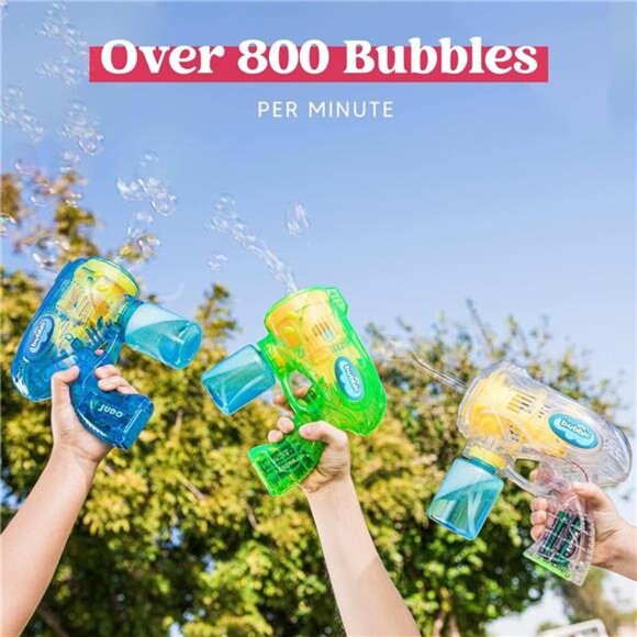3 Packs Bubble Guns with 3 Solutions, Automatic Bubble Maker Blower - Picture 3 of 8